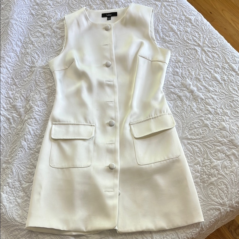 Lulus white button front dress